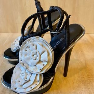 Bebe Black and White Heels